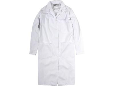 Womens Lab Coat with Button Closures and Three Pockets 