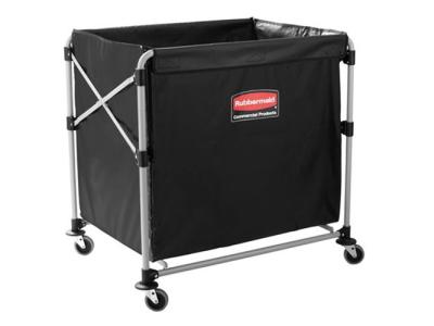 Rubbermaid Commercial Collapsible X-Cart, Steel, 8 Bushel Cart, 36" L x 7" W x 34" H, Black