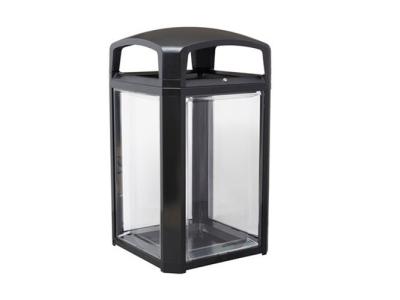 Dome Top Frame with Lock and Clear Panels Landmark Classic Waste Container 