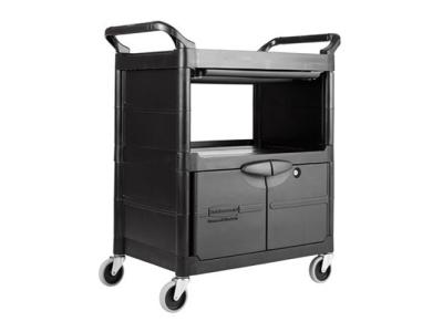 Rubbermaid XTRA™ INSTRUMENT CART WITH LOCKABLE DOORS AND SLIDING DRAWER, 300 LB. CAPACITY, GRAY