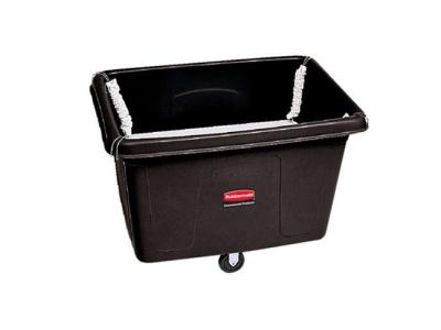 Rubbermaid CUBE TRUCK WITH SPRING PLATFORM, 14 CUBIC FOOT, BLACK
