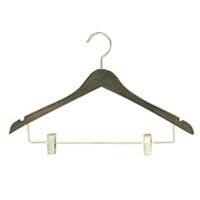 Ladies Coat Hangers - Standard Curved Top ( Deluxe Dark Walnut Finish ) Pack: 100/case