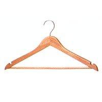 Men’s Coat Hangers - Standard Curved Top ( Light Coloured Natural Finish Wood ) Pack: 100/case