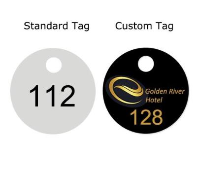 Coat Check Tags - Customer Screen Printed 1 Colour - Round Plastic 2" - Black