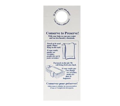 Conservation Signage - Towel Sign - Bilingual 3.25"x8.25" ( Min Order 12 pcs )
