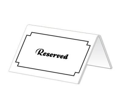 "Reserved" Sign Tent Card 5"x3" ( Min Order 12 pcs )
