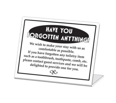 "Have You Forgotten Anything" Easel Card 4"x3" ( Min Order 12 pcs )
