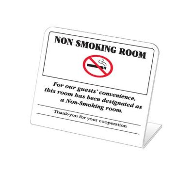 "Non Smoking Room" Symbol Easel Card 4"x3" - English Only ( Min Order 12 pcs )