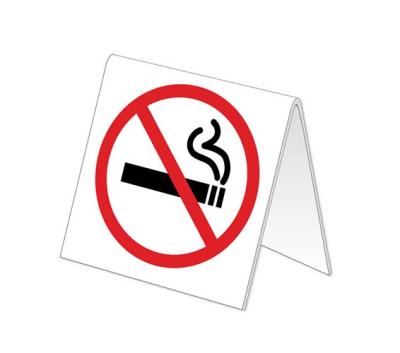 "Non Smoking" symbol Tent Card 2.5"x2.5" - Red/Black ( Min Order 12 pcs )