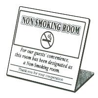 "Non Smoking Room" Easel 4"x3" - English Only