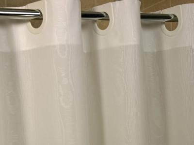 Embossed Moire Hookless Shower Curtain