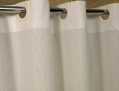 Embossed Moire Hookless Shower Curtain