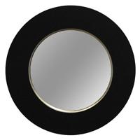 Porto Black Round Non Beveled Framed Mirror 