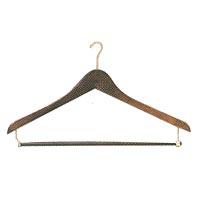 Deluxe Dark Walnut Mini curved 5/8" top Coat Hangers with Pant Bar