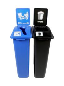 WASTE WATCHER - Double - Mixed Recyclables-Waste - Mixed-Full - Blue-Black Product Type