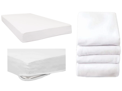 FoundationsÂ® Mattress Knitted Sheet - Compact/Portable - 3-4" Mattress - White