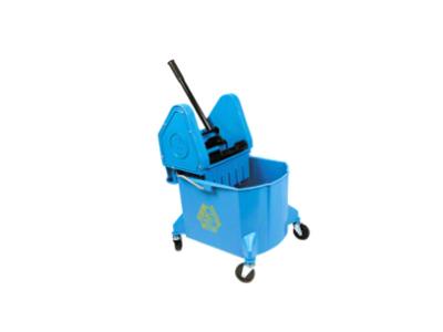 32 Quart Blue Mop Bucket with Press Down Wringer 