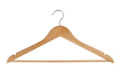 Mens Executive Wooden Coat Hangers - With Pant Bar